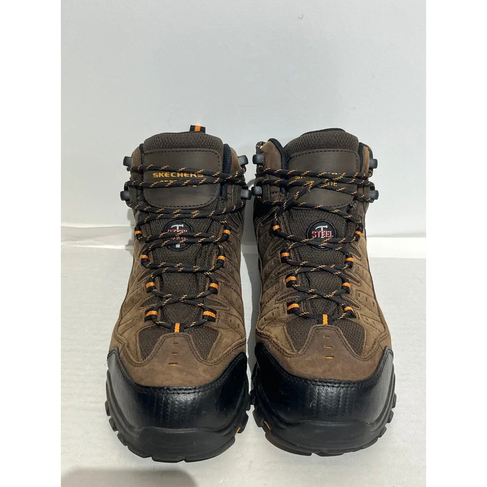Skechers Work Relaxed Fit Selmen‎ Enid Mens Steel Toe Waterproof Boots Brown 12